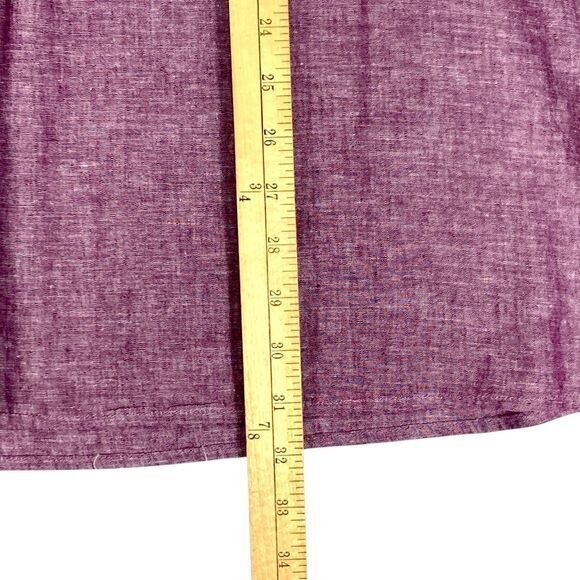 Lane Bryant Linen Blouse Womens Sz 26/28 Burgundy Summer Breathable Casual Chic - Picture 12 of 16